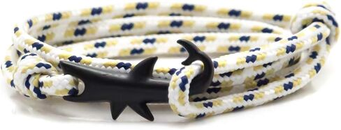 Fashion Plated Black Alloy Shark Tail Hook Colorful Rope Link Bracelet in Saudi Arabia