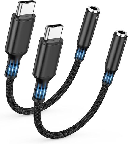 محول مقبس سماعة رأس أنثى من Highwings USB من النوع C إلى 3.5 مم، (3 عبوات) محول USB C إلى Aux Audio Dongle متوافق مع iPhone 15 Pro Max/15 Pro/15 Plus، وSamsung Galaxy S23/S22/S21 Ultra، وiPad Pro-أسود in Kuwait