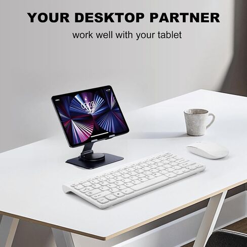حامل كمبيوتر لوحي أكريليك AJIAAIONE، حامل iPad، قاعدة دوارة 360 درجة، حامل كمبيوتر لوحي قابل للطي وقابل للتعديل، حامل كمبيوتر لوحي للمكتب، متوافق مع أجهزة iPad Pro Air Mini من 4 إلى 12.9 بوصة in Kuwait