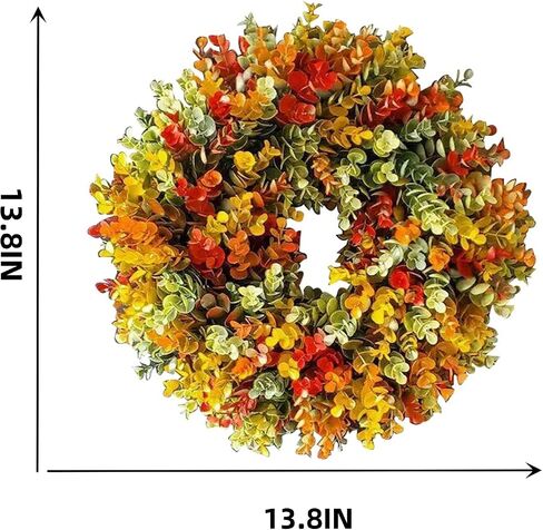 Artificial Fall Wreath for Front Door Rustic Autumn Wreath Fall Door Wreaths Front Door Decorations 2024 Fall Wreath Thanksgiving Wreath Fall Decorations for Home Indoor Outdoor Decor (19.7IN) in Saudi Arabia