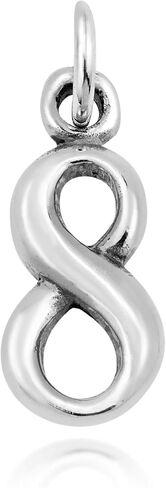 AeraVida Trendy .925 Sterling Silver Number '8' Pendant Charm in Saudi Arabia