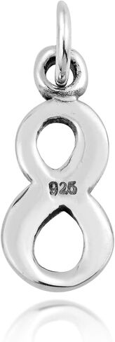AeraVida Trendy .925 Sterling Silver Number '8' Pendant Charm in Saudi Arabia