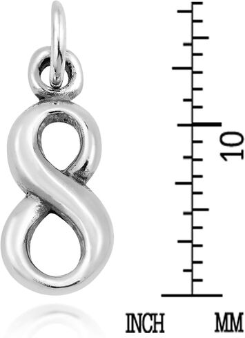 AeraVida Trendy .925 Sterling Silver Number '8' Pendant Charm in Saudi Arabia
