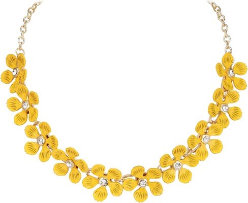 Flyonce Boho Flower Necklace Summer Beach Statement Flower Necklace Floral Bib Collar Chokers Necklaces Flower Jewelry for Women in Saudi Arabia