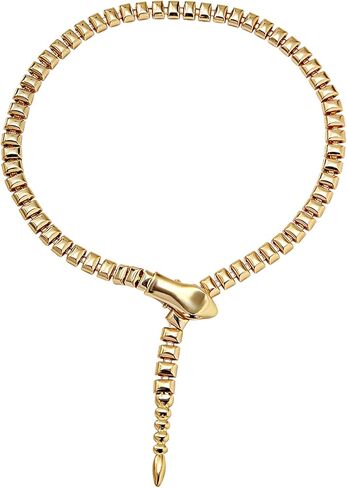 Cupimatch Short Necklace Snake Collar: Women's Curved Cuff Copper Snake Chain Snake Cocktail Serpent Jewelry in Kuwait