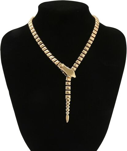 Cupimatch Short Necklace Snake Collar: Women's Curved Cuff Copper Snake Chain Snake Cocktail Serpent Jewelry in Kuwait