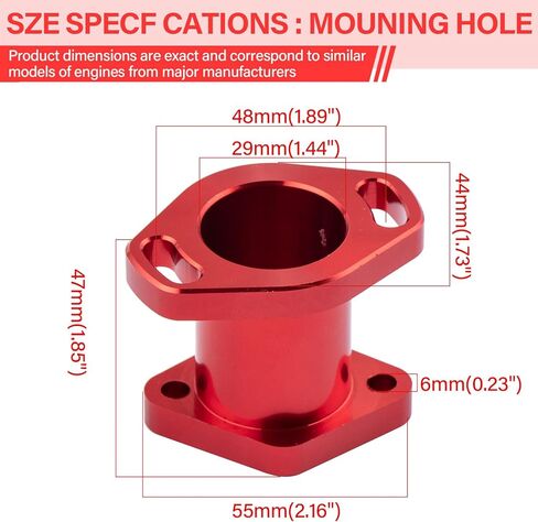 SOFO Predator 212 برغي حشية مدخل أنبوب السحب - جزء سباق الأداء لهوندا GX160 GX200 Coleman ct200u لمحركات استنساخ 6.5HP OHV الصينية 196cc (أحمر) in Kuwait