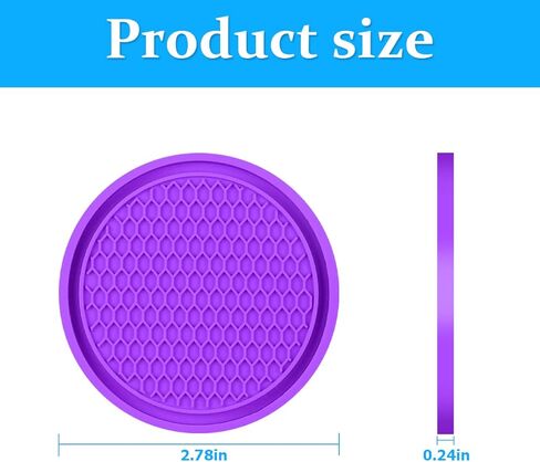 Car Cup Holder Coaster, 4 Pack Non-Slip Auto Insert Cup Coasters, 2.75 Inch Silicone Waterproof Embedded Drink Mat Universal for Vehicle, Durable Car Accessories for Men and Women (Black) in Kuwait