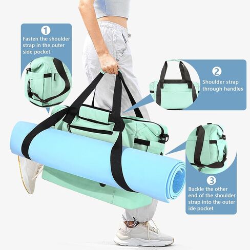 32L 18’’ Sport Gym Bag with Shoe Compartment,Weekender Overnight Bag with Trolley Sleeve,Black in Saudi Arabia
