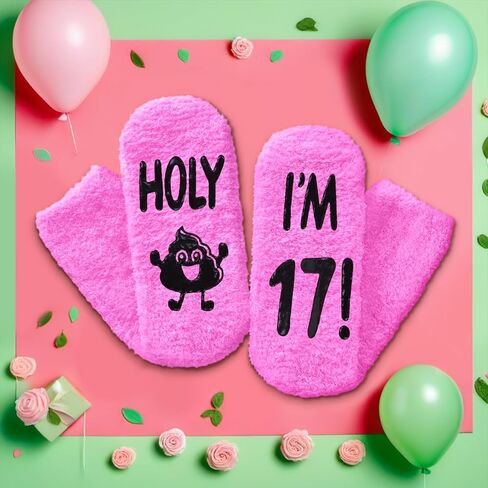 HAPPYPOP 17th Birthday Gift Ideas for Girls - Socks Birthday Gifts for 17 Year Old Girl, 17th Birthday Gifts for Teenage Girls in Saudi Arabia