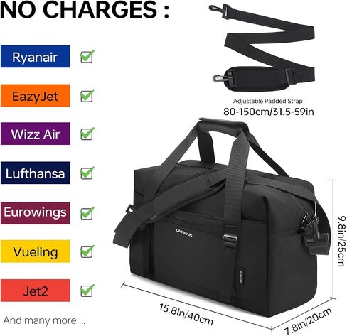 Omnpak Ryanair Cabin Bags 40x20x25,Underseat Small Hand Luggage with Shoulder Strap,Carry-On Travel Bag 20L in Saudi Arabia