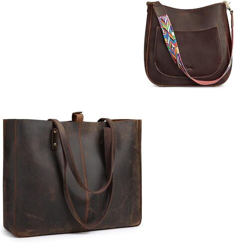 S-ZONE Women Leather Tote Bag Shoulder Handbag Bundle with Crossbody Hobo Purse in Saudi Arabia
