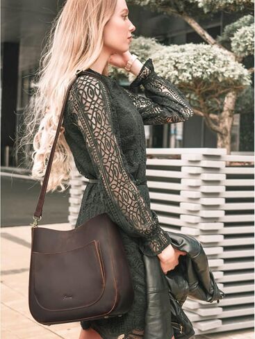 S-ZONE Women Leather Tote Bag Shoulder Handbag Bundle with Crossbody Hobo Purse in Saudi Arabia