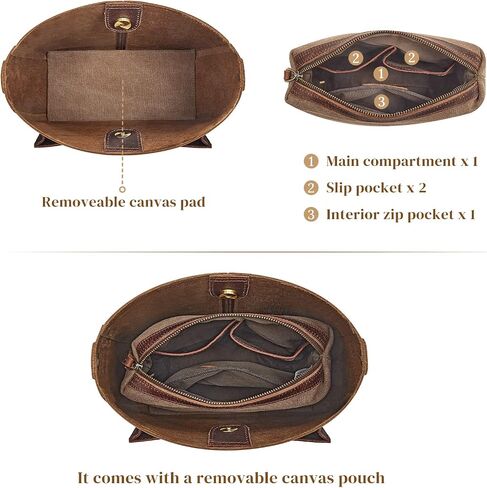 S-ZONE Women Leather Tote Bag Shoulder Handbag Bundle with Crossbody Hobo Purse in Saudi Arabia