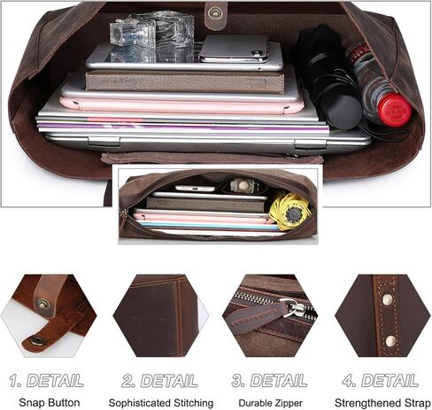S-ZONE Women Leather Tote Bag Shoulder Handbag Bundle with Crossbody Hobo Purse in Saudi Arabia