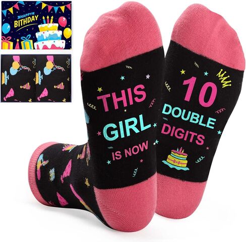 Funny Birthday Socks Gifts for 10 11 12 Year Old Girl Boy, Birthday Presents for Tween Girls Boys in Kuwait