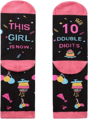 Funny Birthday Socks Gifts for 10 11 12 Year Old Girl Boy, Birthday Presents for Tween Girls Boys in Kuwait