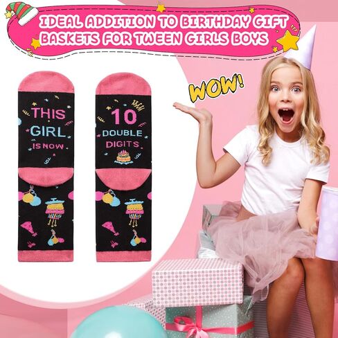 Funny Birthday Socks Gifts for 10 11 12 Year Old Girl Boy, Birthday Presents for Tween Girls Boys in Kuwait