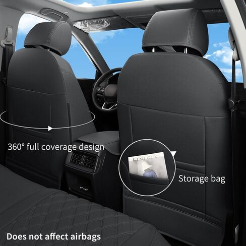 GIANT PANDA Car Seat Covers Full Set Custom Fit for Honda CRV 2017 2018 2019 2020 2021 2022- Faux Leather (Gray/Grey) in Kuwait