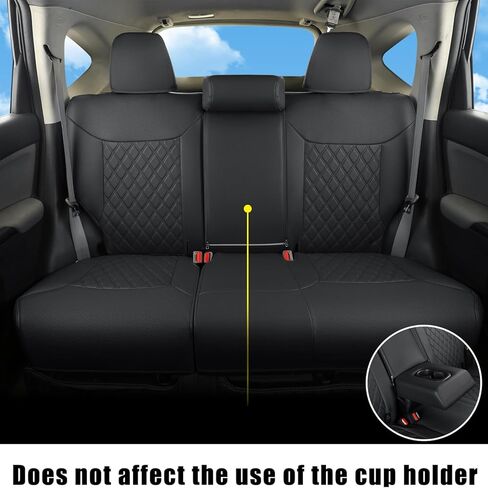 GIANT PANDA Car Seat Covers Full Set Custom Fit for Honda CRV 2017 2018 2019 2020 2021 2022- Faux Leather (Gray/Grey) in Kuwait