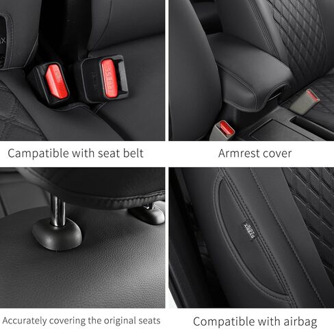 GIANT PANDA Car Seat Covers Full Set Custom Fit for Honda CRV 2017 2018 2019 2020 2021 2022- Faux Leather (Gray/Grey) in Kuwait