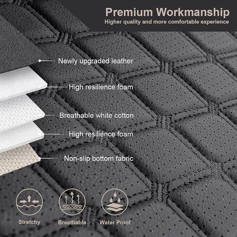 GIANT PANDA Car Seat Covers Full Set Custom Fit for Honda CRV 2017 2018 2019 2020 2021 2022- Faux Leather (Gray/Grey) in Kuwait