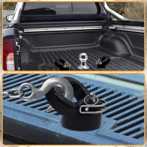 مجموعة كرة وصلة عنق الإوزة من Geloo 60618 بنظام Puck، كرة معقوفة مقاس 2-5/16 بوصة تناسب 2013-2023 دودج رام 2500 3500 كرة معقوفة مع مثبتات سلسلة أمان GTW 30000 رطل/VTW 7500 رطل in Kuwait