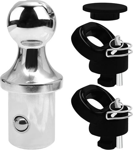 مجموعة كرة وصلة عنق الإوزة من Geloo 60618 بنظام Puck، كرة معقوفة مقاس 2-5/16 بوصة تناسب 2013-2023 دودج رام 2500 3500 كرة معقوفة مع مثبتات سلسلة أمان GTW 30000 رطل/VTW 7500 رطل in Kuwait