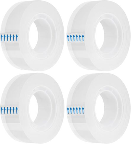 4 قطع شريط شفاف، 0.7 × 21.9 ياردة، بكرات شريط شفافة، عبوات شريط كبيرة للموزع، لفات إعادة ملء موزع الشريط الممتع، لفات الشريط، شريط تغليف الهدايا للمكتب، المنزل، المدرسة in Kuwait