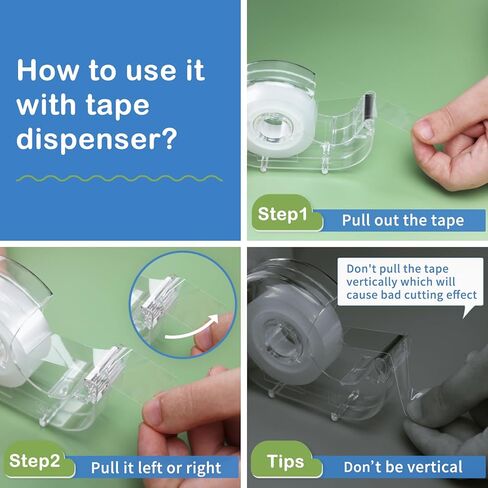 4 قطع شريط شفاف، 0.7 × 21.9 ياردة، بكرات شريط شفافة، عبوات شريط كبيرة للموزع، لفات إعادة ملء موزع الشريط الممتع، لفات الشريط، شريط تغليف الهدايا للمكتب، المنزل، المدرسة in Kuwait