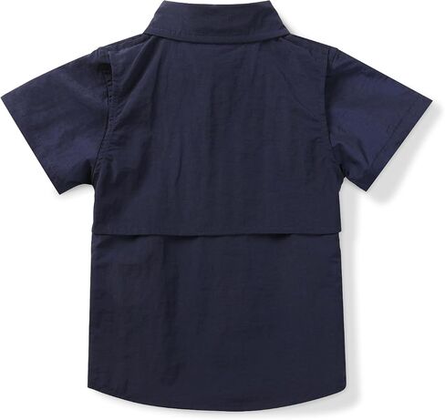 Toddler&Boys Shorts Sleeve Button Down Casual Shirts Quick Dry Solid Summer Outdoor Beach Tops in Saudi Arabia