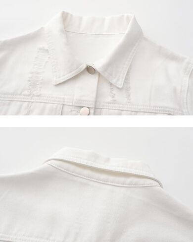 Locachy Women's Summer Short Sleeve Denim Jacket Casual Lapel Button Down Cropped Trucker Jean Jackets Coats in Saudi Arabia