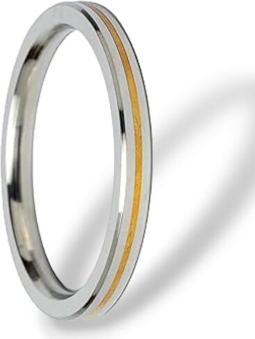Santosh Jewellers™ سوار من الفولاذ المقاوم للصدأ البنجابية السيخ للرجال، سوار كادا مسطح ثقيل مع خط نحاسي ذهبي أنيق للرجال، هدايا يوم الزفاف، الأخ، (سمك 9 مم) مقاس 2.12، كبير، فضي in Kuwait