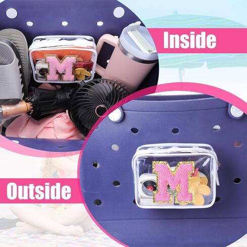 AIERSA Phone Holder with Letter Charms for Bogg Bag Accessories, Clear Insert Wallet Organizer for Bogg Bag for Simply Southern Bag Original All Models Beach Tote Bags in Saudi Arabia