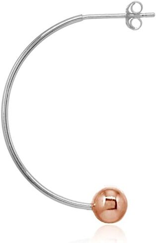 Sterling Silver Polished Curved Bead Dainty Fashion Earrings, 6mm, 8mm or 10mm in Saudi Arabia