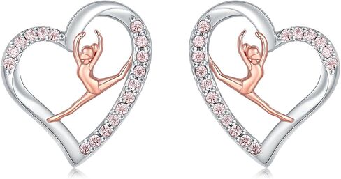 925 Sterling Silver Gymnastics Stud Earrings for Daughter Gymnastics Gifts for Teen USA Gymnast Ear Studs Jewelry Gift Gymnastics Sport Earrings Sports Jewelry for Granddaughter Christmas Gift in Saudi Arabia