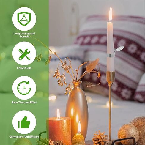 Candle Snuffer, 4 Pcs Automatic Candle Wick Snuffer Stopper, Candle Extinguisher , Candle Snuffer Clip On Kit for Candle Lovers Gold and Silver(Silver) in Kuwait