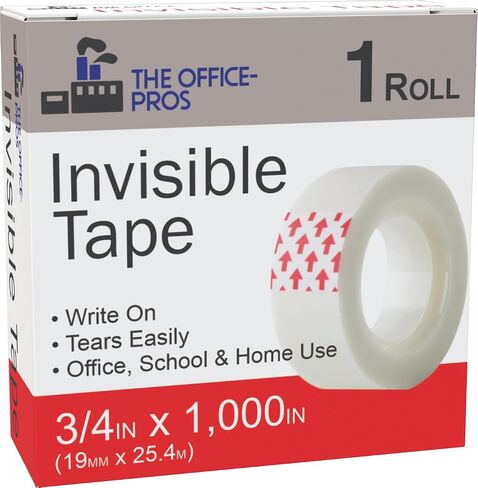 Invisible Tape Refills, 3/4 x 1,000 Inches, Tape for Office, Home, School - Tape Refill for Dispenser, Invisible On Paper - 3/4" x 1,000" - 3 Rolls in Saudi Arabia