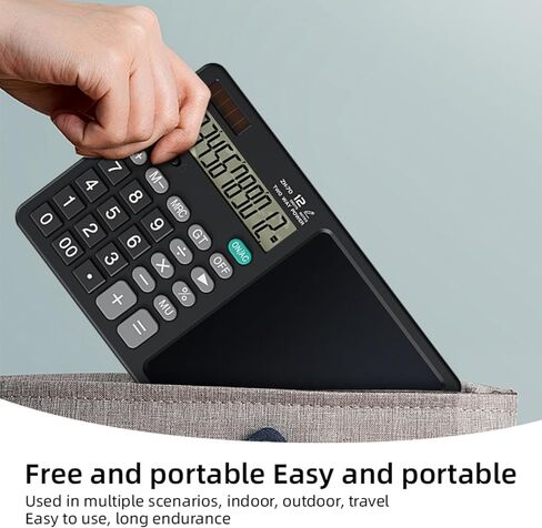 12 Digits Desktop Calculator with Large Hand-Writing LCD Notepad. Solar Powered Standard Function Calculator for Office, School, Home in Saudi Arabia