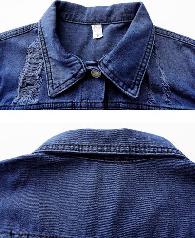Locachy Women's Summer Short Sleeve Denim Jacket Casual Lapel Button Down Cropped Trucker Jean Jackets Coats in Saudi Arabia