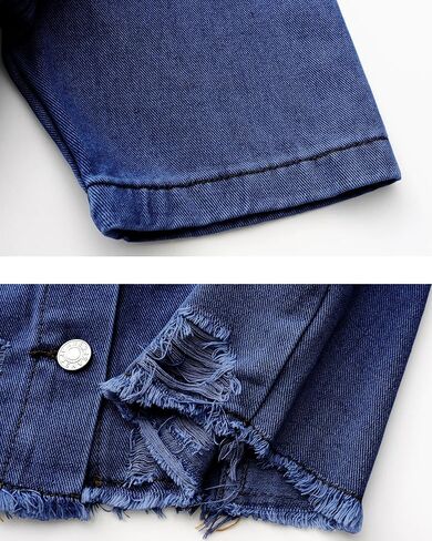 Locachy Women's Summer Short Sleeve Denim Jacket Casual Lapel Button Down Cropped Trucker Jean Jackets Coats in Saudi Arabia