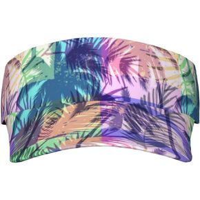 Hawaii Flower Palm Tree Visor Hat, Fashion Sports Sun Visor Hat, Adjustable Golf Hats for Women Men