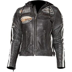 Womens Vintage Cafe Racer Retro Biker Jacket - Ladies Distressed Motorcycle Leather Jacket
