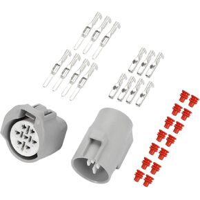 7 Pin Headlight Waterproof Connector Plug - Car Male Female Wire Terminal Connector - for Toyota for Lexus Plastic Gray - 1 Set