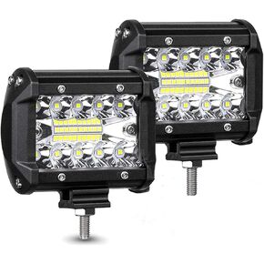 4 Inch Light Pods 30W Spot White Led Light Bars Spot Flood Beam LED Light Pods Waterproof for Driving Offroad Boat Car Tractor Truck SUV ATV IP68 Waterproof Packs of 2