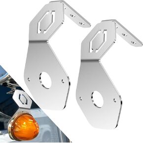 Fits for Watermelon Mirror Turn Signal Angled Stainless Steel Bracket Holder 2 PCS- Light Not Included