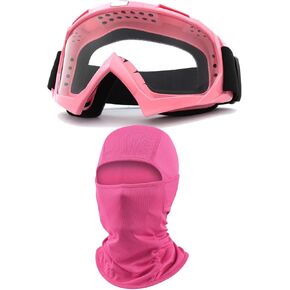 Motorcycle Goggles with Balaclava for Women Girls, Dirt Bike ATV Motocross Riding Racing Ski Goggle Safety Glasses
