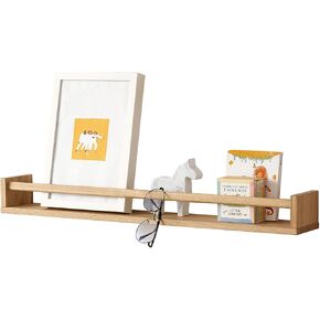 Oak Floating Shelves 32 Inch Nursery Shelves, Nursery Book Shelves Floating Bookshelves Wall Mounted Shelves for Books, Toys and Decor Storage