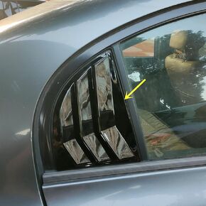 2X Sport Style Quarter Window Scoops Louvers for Honda Civic Sedan 2006 2007 2008 2009 2010 2011 (Gloss Black)