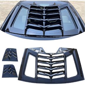Charger Window Louvers for Dodge Charger 2011-2024 GT/RT/SRT/SXT/SE/Scat Pack Lambo Style Rear Windshield Sun Shade Cover All Weather Glossy Black